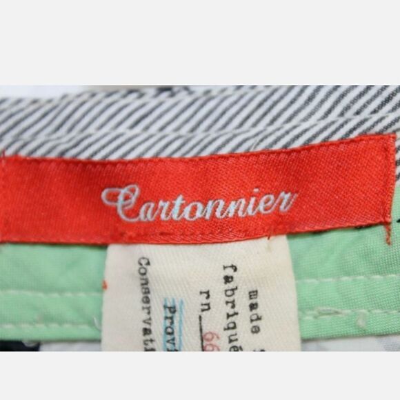 ANTHROPOLOGIE CARTONNIER SIZE 8 CHINO SHORTS NAVY WHITE PAISLEY FLORAL - Picture 6 of 8